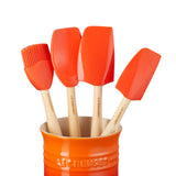 Le Creuset Craft 4-Piece Utensil Set with Stoneware Utensil Jar - Volcanic