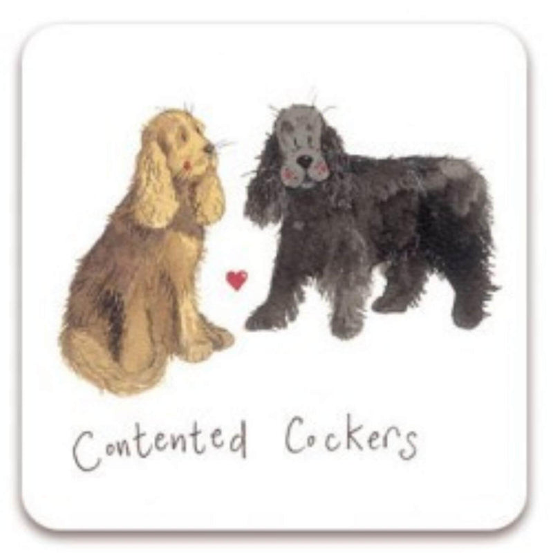 Alex Clark Coaster - Contented Cockers - Potters Cookshop