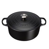 Le Creuset Signature Cast Iron 28cm Round Casserole - Satin Black - Potters Cookshop