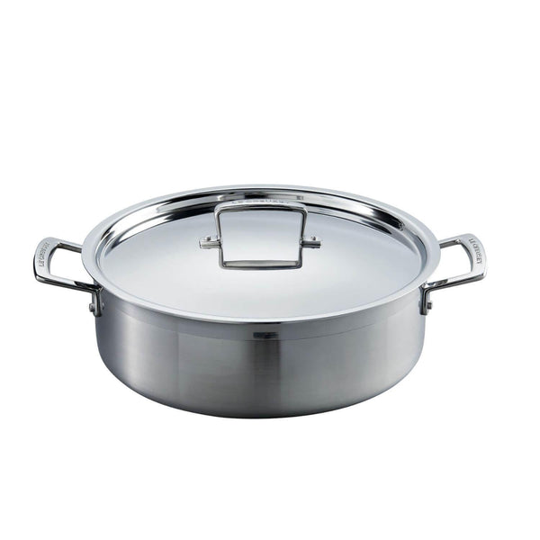 Le Creuset 3-Ply Stainless Steel Sauteuse Pan - 28cm - Potters Cookshop