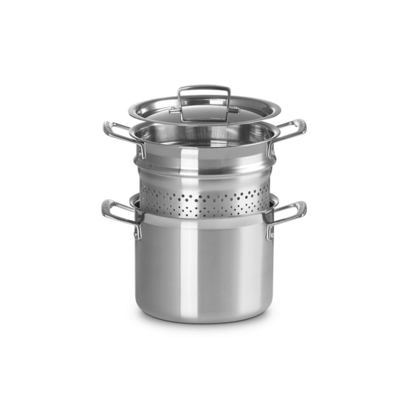 Buy Le Creuset 3 Ply 5 Litre Stainless Steel Pasta Pot with