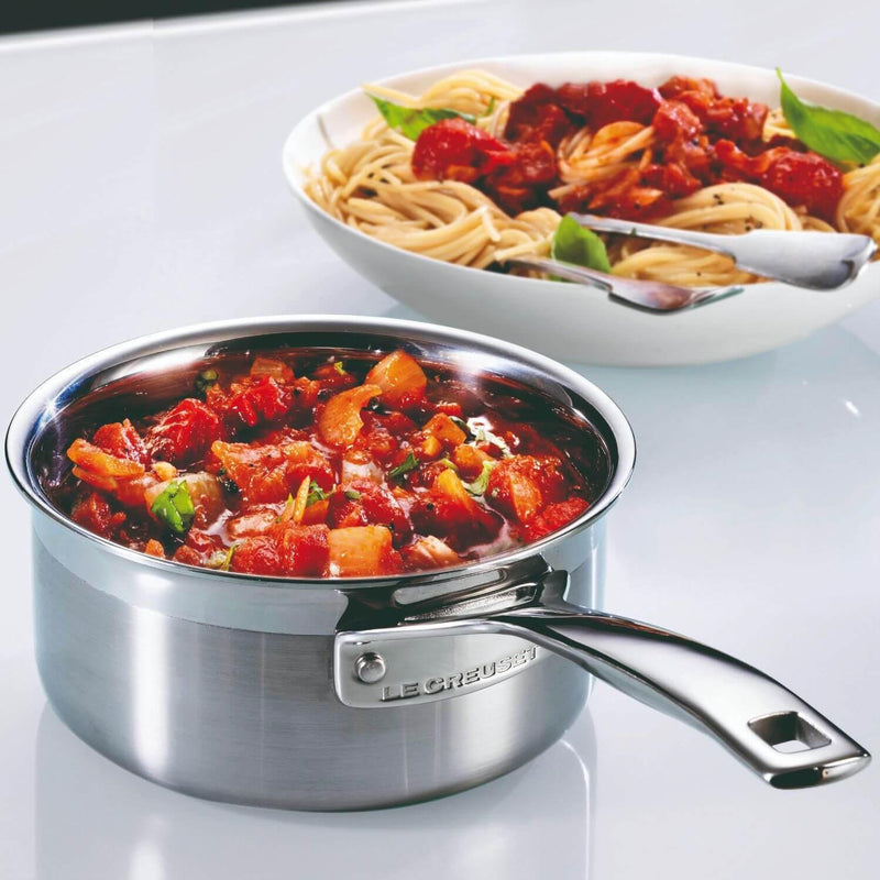 Le Creuset 3-Ply Stainless Steel Saucepan Set - 3 Piece - Potters Cookshop