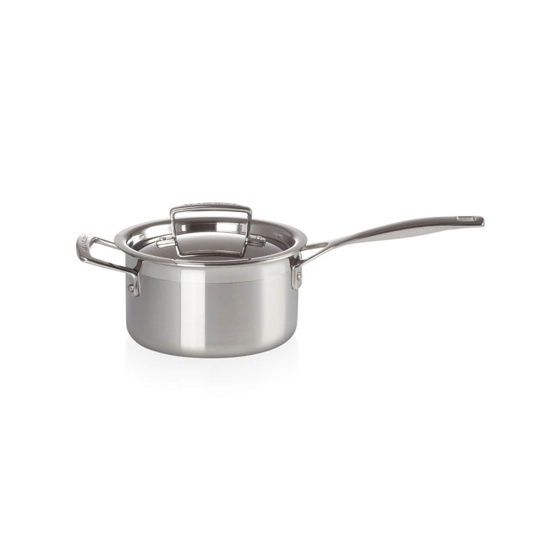 Le Creuset 3-Ply Stainless Steel Saucepan - 18cm - Potters Cookshop