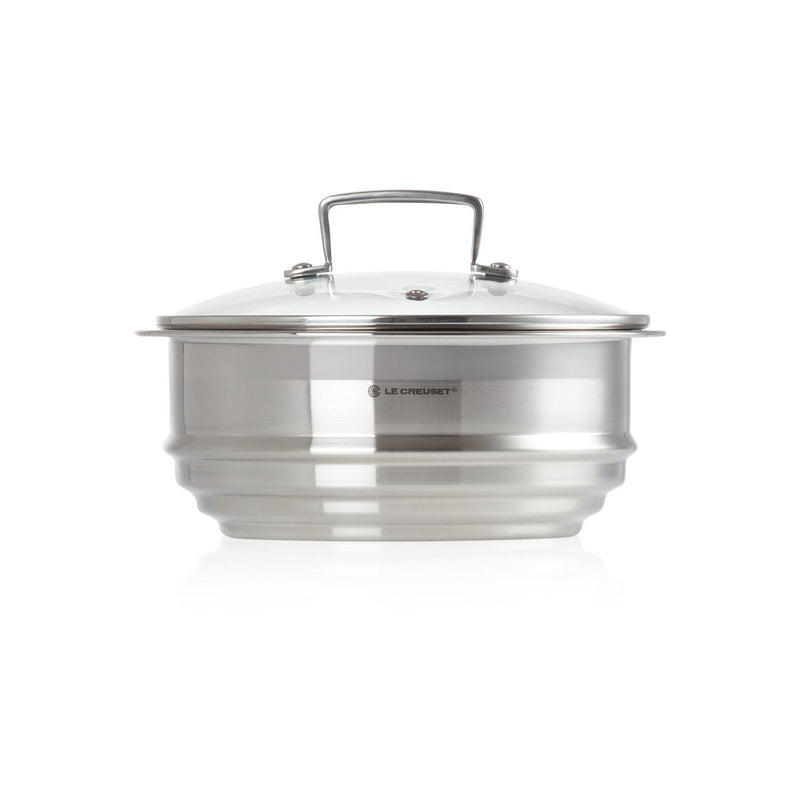 Le Creuset 3-Ply Stainless Steel Multi Steamer With Glass Lid - 22cm - Potters Cookshop