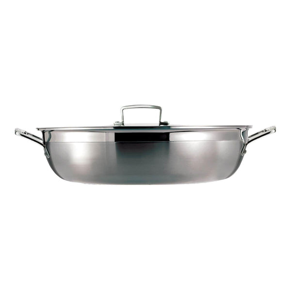 Le Creuset 3-Ply Stainless Steel Shallow Casserole - 24cm - Potters Cookshop