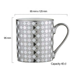 Bia International Porcelain Tartan 400ml Mug - Platinum