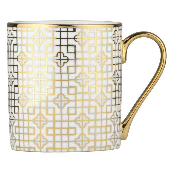 Bia International Porcelain Art Deco 400ml Mug - Gold