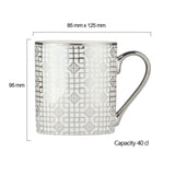 Bia International Porcelain Art Deco 400ml Mug - Platinum