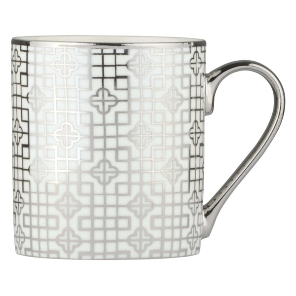 Bia International Porcelain Art Deco 400ml Mug - Platinum