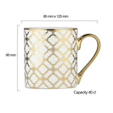 Bia International Porcelain Links 400ml Mug - Gold