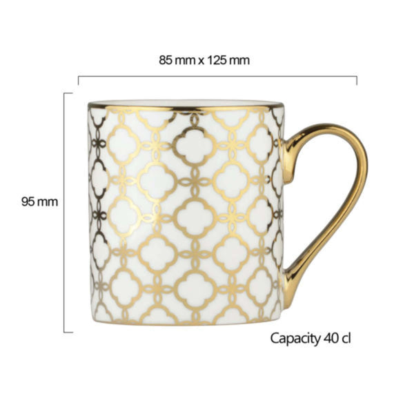 Bia International Porcelain Links 400ml Mug - Gold