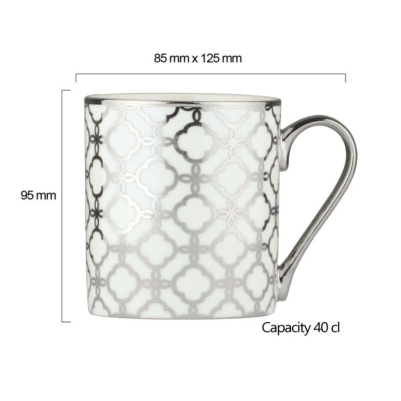 Bia International Porcelain Links 400ml Mug - Platinum