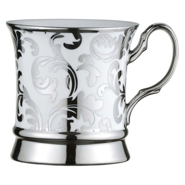 Bia International Porcelain Acanthus 400ml Mug - Platinum