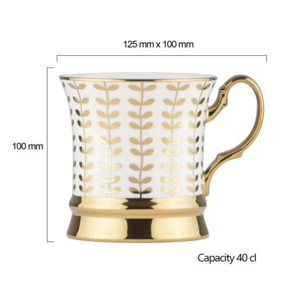 Bia International Porcelain Vine 400ml Mug - Gold