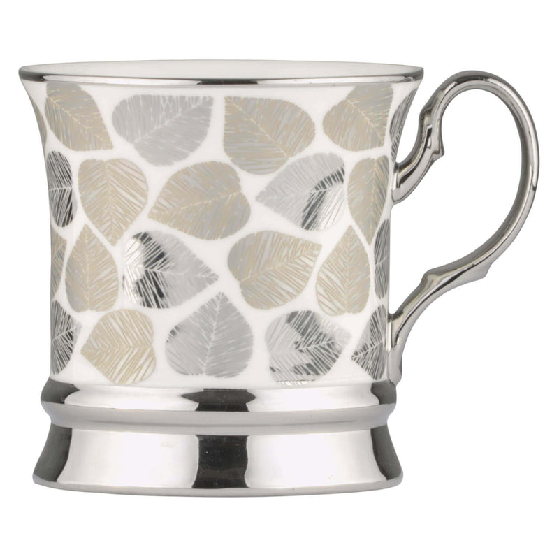 Bia International Porcelain Leaf 400ml Mug - Platinum
