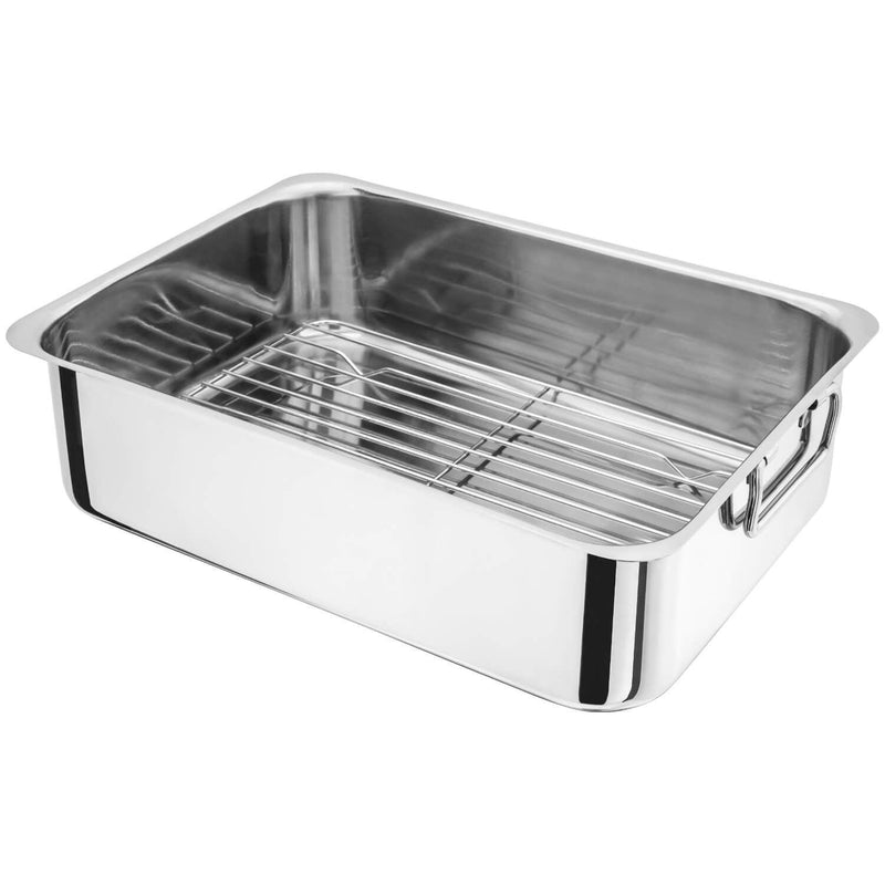 Judge Stainless Steel Deep Roasting Pan & Rack - 36cm x 26cm x 10cm - Potters Cookshop