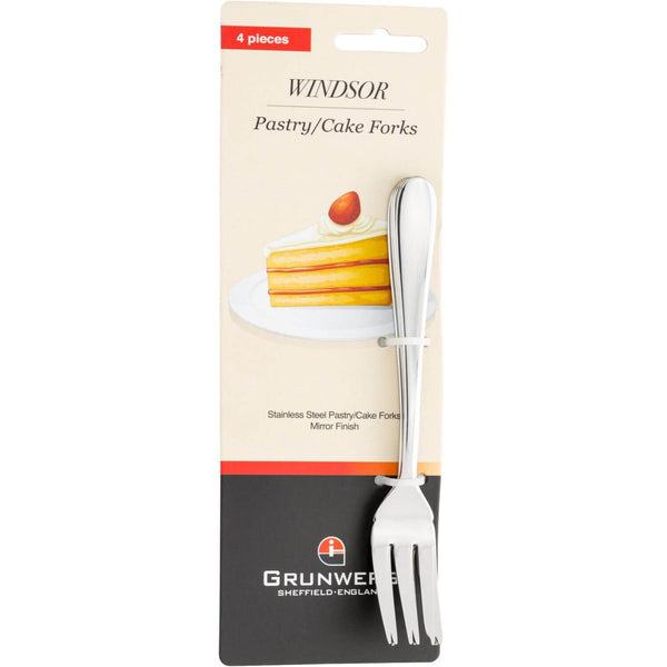 Windsor Stainless Steel 4 Piece Pastry Fork - Set of 4