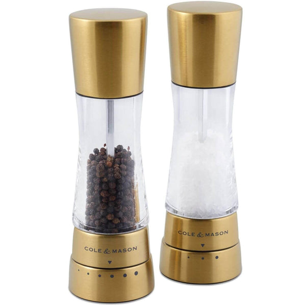 Cole & Mason Derwent Salt & Pepper Mill Set - Gold - Potters Cookshop