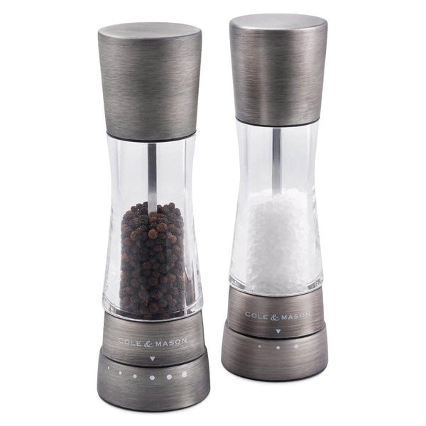 Cole & Mason Derwent Salt & Pepper Mill Set - Titanium - Potters Cookshop