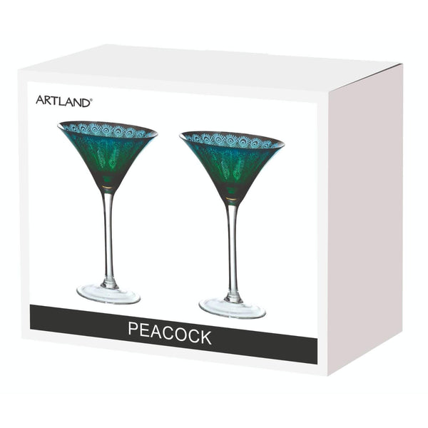 Artland Peacock 2 Piece Martini Glass Set - Potters Cookshop