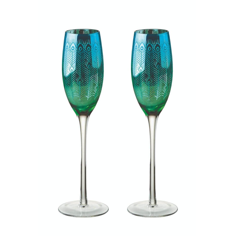 Artland Peacock 2 Piece Champagne Flute Set - Potters Cookshop