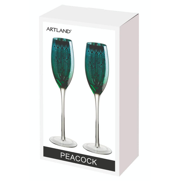 Artland Peacock 2 Piece Champagne Flute Set - Potters Cookshop
