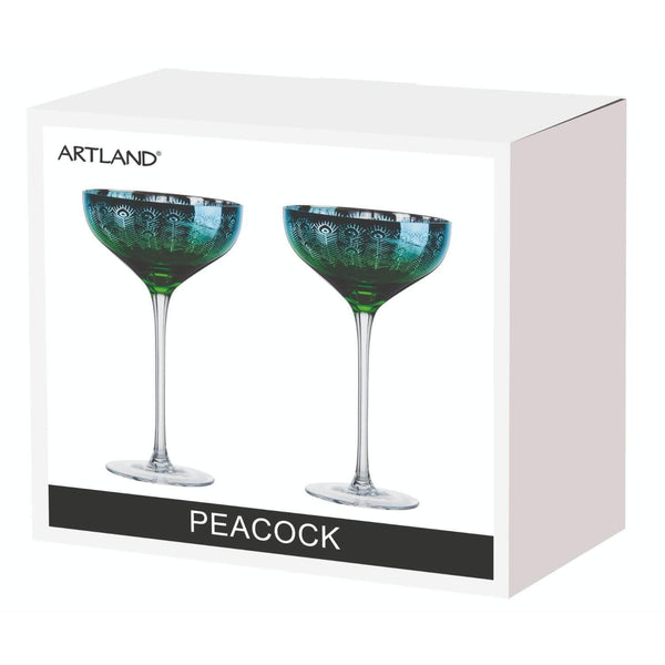 Artland Peacock 2 Piece Champagne Saucer Set - Potters Cookshop