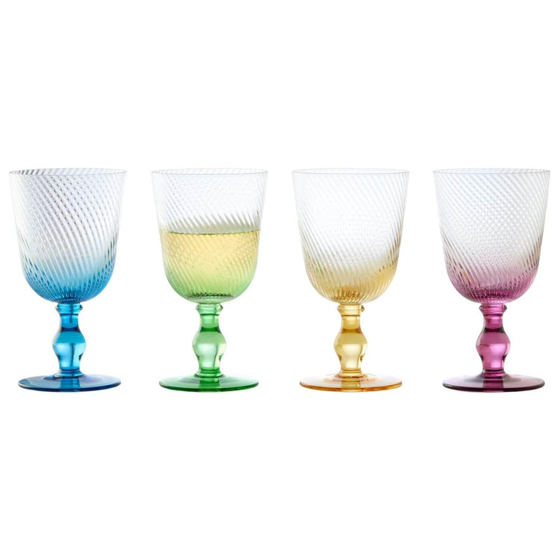 Anton Studios Design Swirl 4 Piece Wine Glass Set - Potters Cookshop