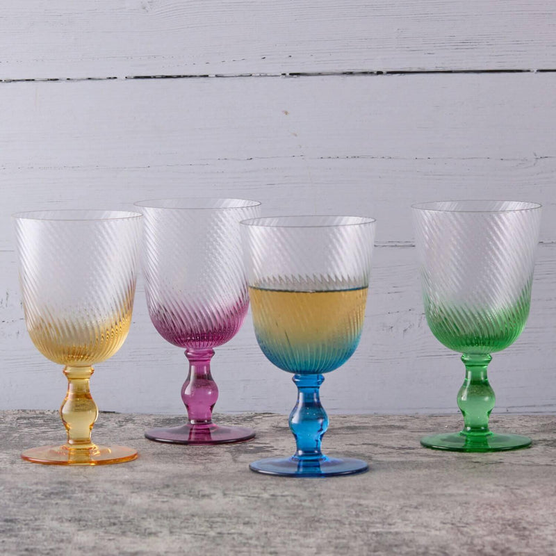 Anton Studios Design Swirl 4 Piece Wine Glass Set - Potters Cookshop