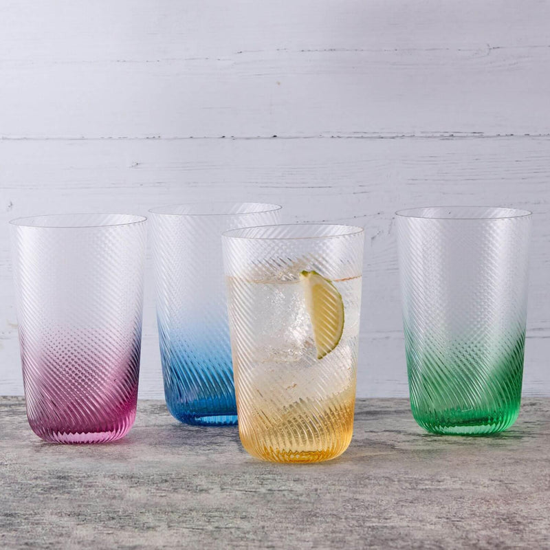 Anton Studios Design Swirl Hi Ball Glasses - Set of 4 - Potters Cookshop