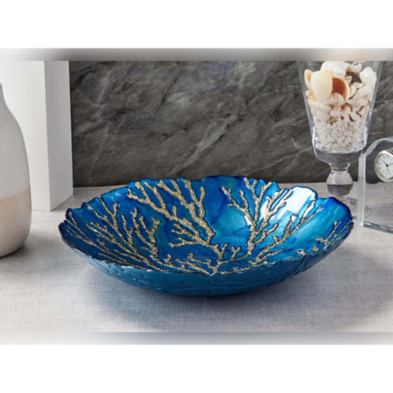 Anton Studio Designs Glass Gold Coral Bowl - Potters Cookshop