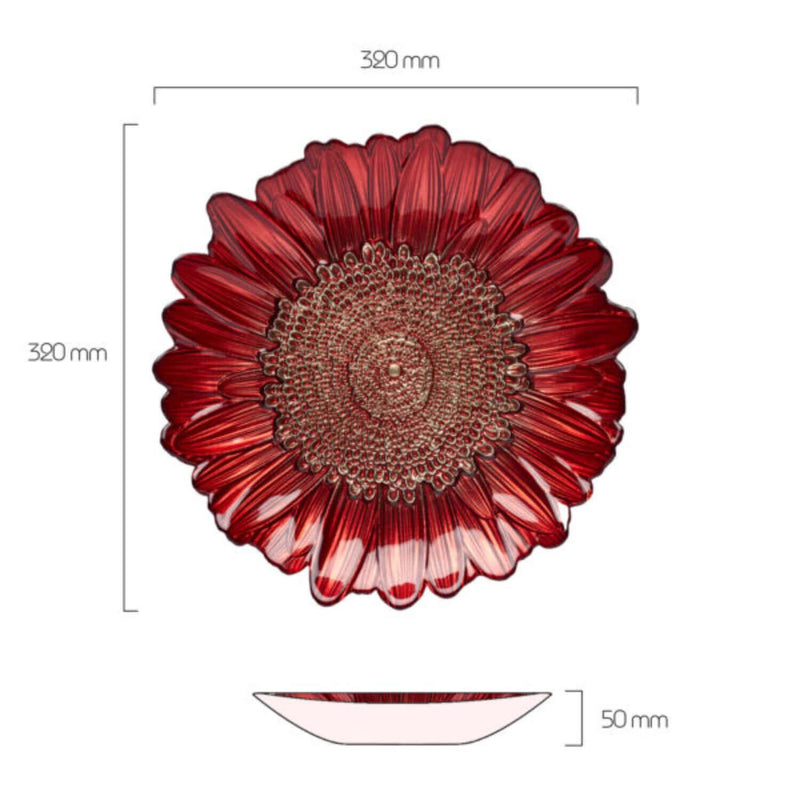 Anton Studio Designs Glass Red Sunflower Bowl - Potters Cookshop