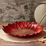 Anton Studio Designs Glass Red Sunflower Bowl - Potters Cookshop