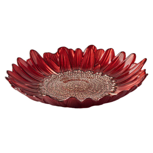 Anton Studio Designs Glass Red Sunflower Bowl - Potters Cookshop