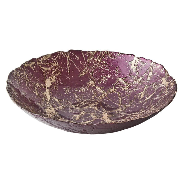 Anton Studio Designs Gold Marble Glass Round Bowl - 33cm - Potters Cookshop