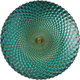 Anton Studio Designs Peacock Glass Round Bowl - 41cm - Potters Cookshop