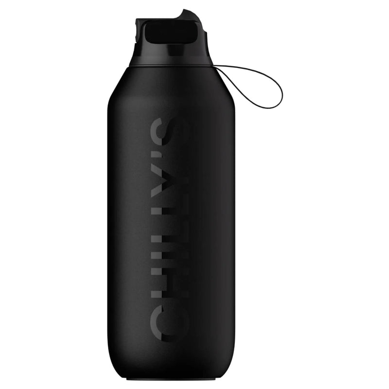 Chilly's Series 2 500ml Flip Reusable Water Bottle - Abyss Black