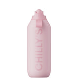 Chilly's Series 2 500ml Flip Reusable Water Bottle - Blush Pink