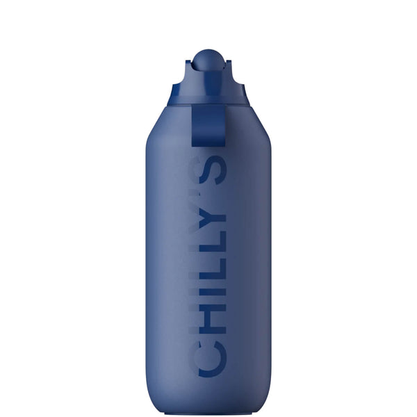 Chilly's Series 2 500ml Flip Reusable Water Bottle - Whale Blue