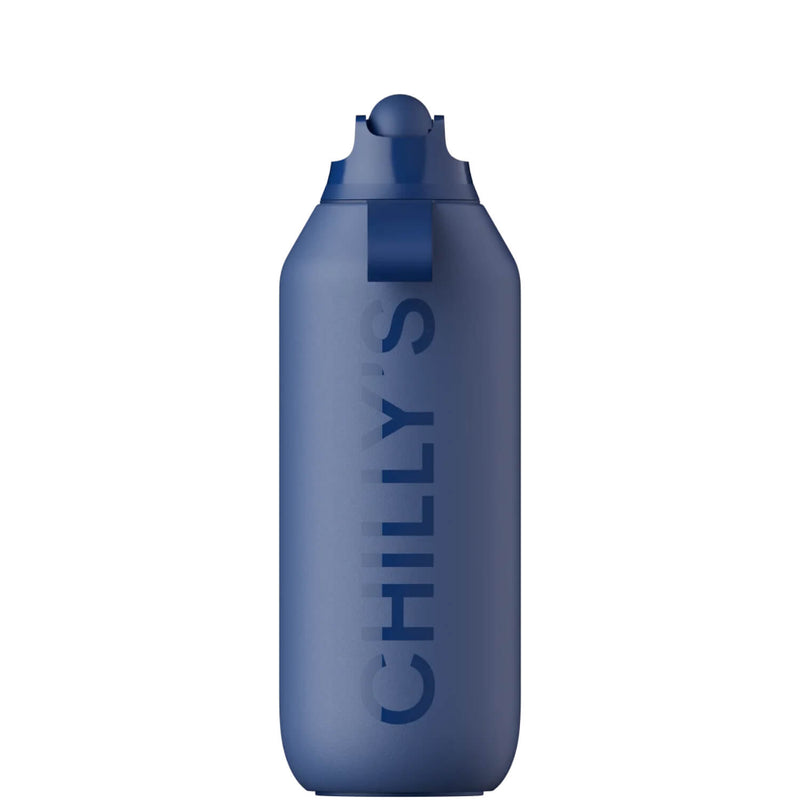 Chilly's Series 2 500ml Flip Reusable Water Bottle - Whale Blue