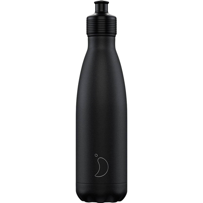 Chilly's 500ml Sports Drinks Bottle - Monochrome Black - Potters Cookshop