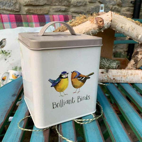 Alex Clark Bird Food Storage Tin - Brilliant Birds - Potters Cookshop