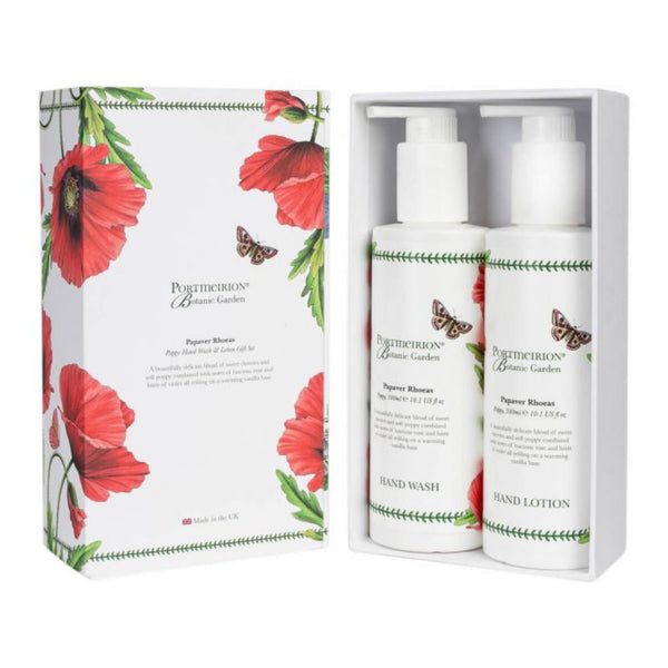 Portmeirion Botanic Garden Hand Wash & Lotion Gift Set - Poppy