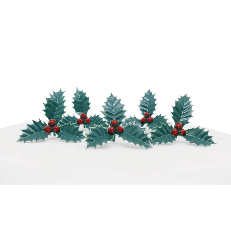 Creative Party Cake Topper Picks - Holly & Berries - Potters Cookshop