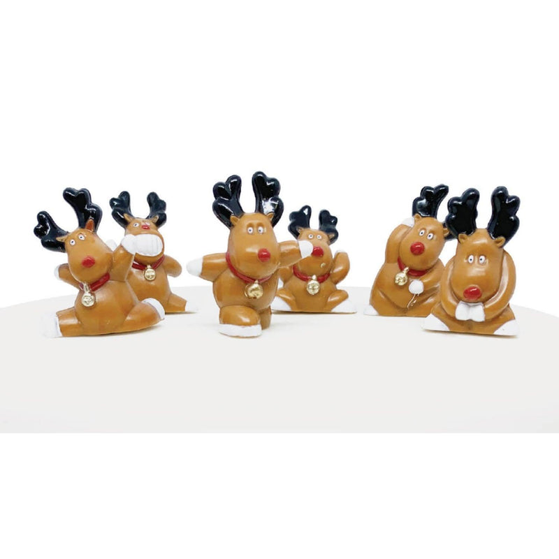 Creative Party 6 Pack Cake Toppers - Rudolph - Potters Cookshop