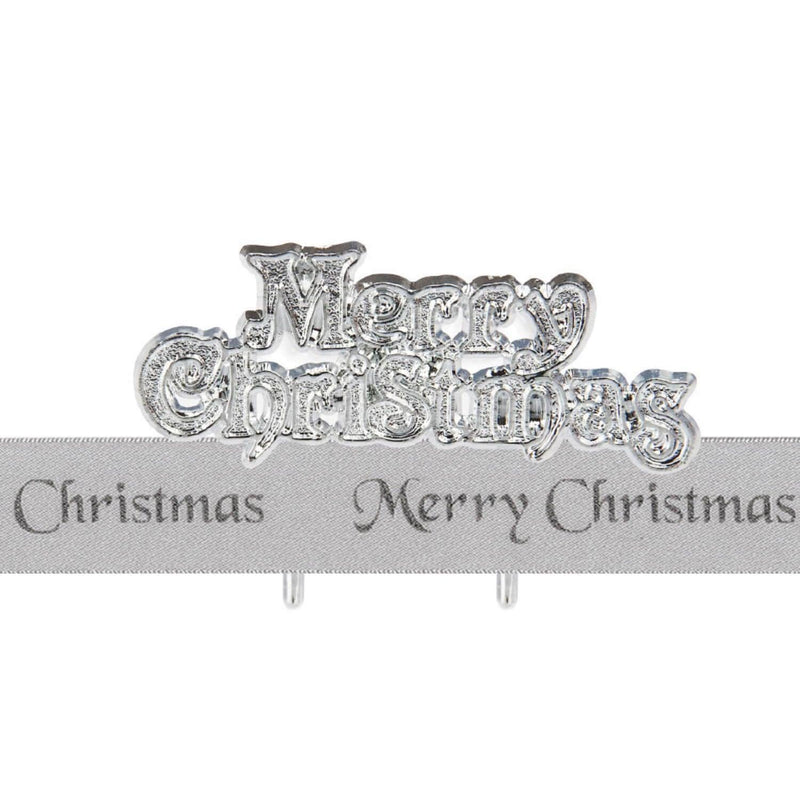 Creative Party Merry Christmas Ribbon & Motto Kit - Silver - Potters Cookshop