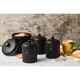 Bia International 4 Piece Canister & Biscuit Barrel Set - Black - Potters Cookshop