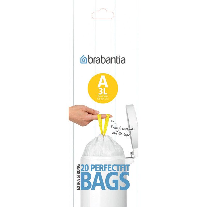 Brabantia PerfectFit Code A Bin Liners - 3 Litre - Potters Cookshop