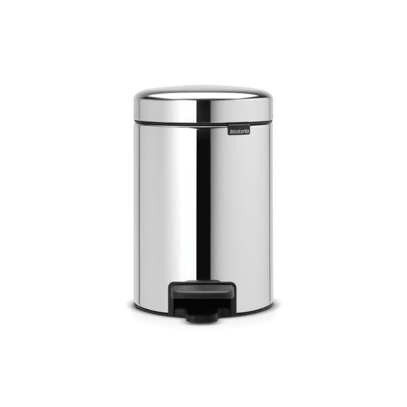 Brabantia NewIcon 3 Litre Pedal Bin - Brilliant Steel - Potters Cookshop