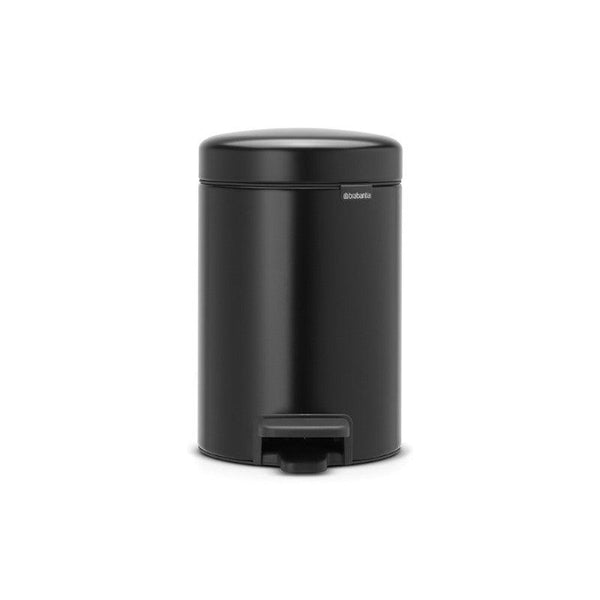 Brabantia NewIcon 3 Litre Pedal Bin - Matt Black - Potters Cookshop